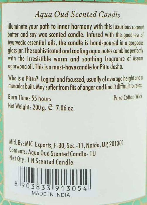 Ayurveda Duftkerze im Glas PITTA - Aqua Oud