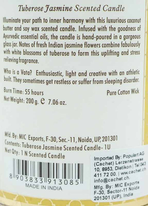 Ayurveda Duftkerze im Glas VATA - Tuberose Jasmine
