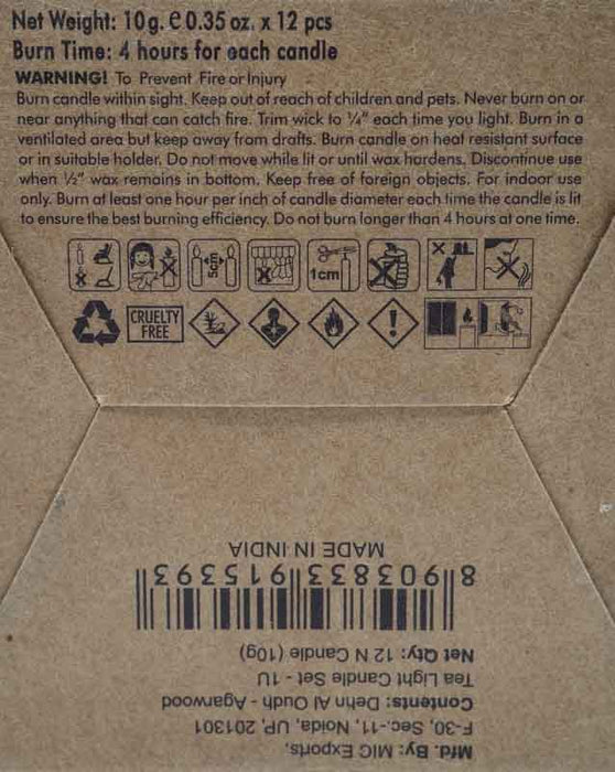 Teelicht Organic Goodness - Dehn Al Oudh - Agarwood 10 gr