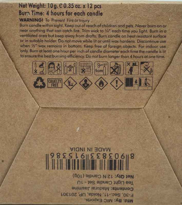 Teelicht Organic Goodness - Madurai Jasmine 10 gr
