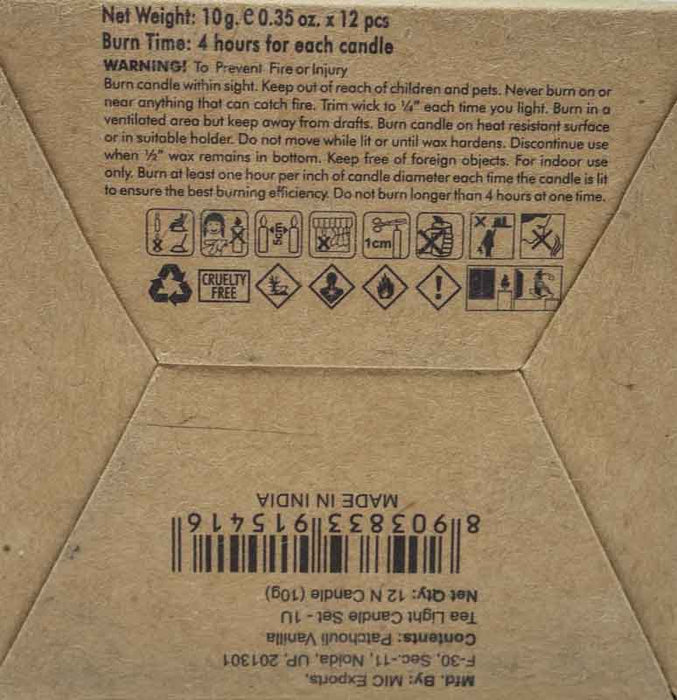 Teelicht Organic Goodness - Patchouli Vanilla 10 gr
