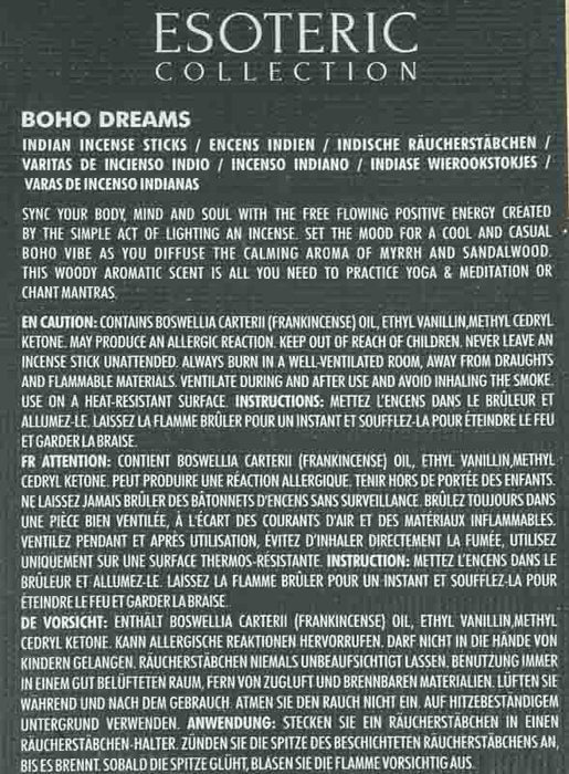 Räucherstäbchen BOHO DREAMS Esoteric Myrrh & Sandalwood