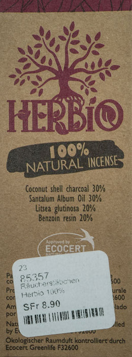 Encens bâtons Herbio 100% naturel - bois de santal 25g