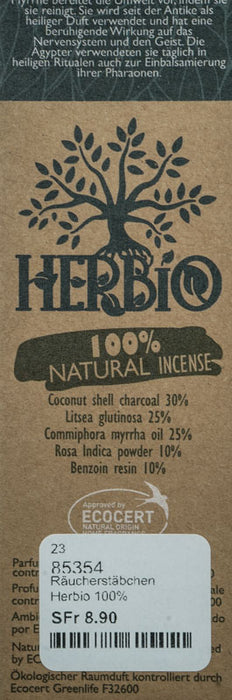 Räucherstäbchen Herbio 100% natürlich - Myrrhe 25g