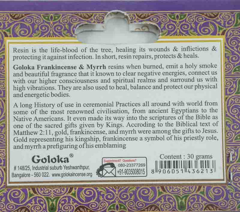Räucherharz Goloka Frankincense & Myrrh 30 gr.