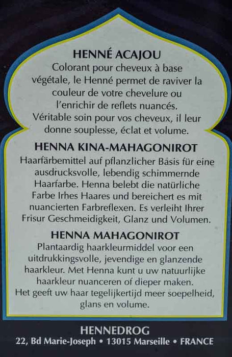 Hennapulver Hennedrog (10er Packung) - EL CAHIRA - Mahagoni