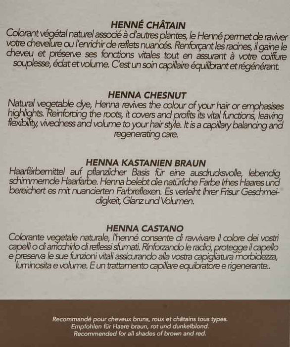 Hennapulver Hennedrog (10er Packung) - Kastanie