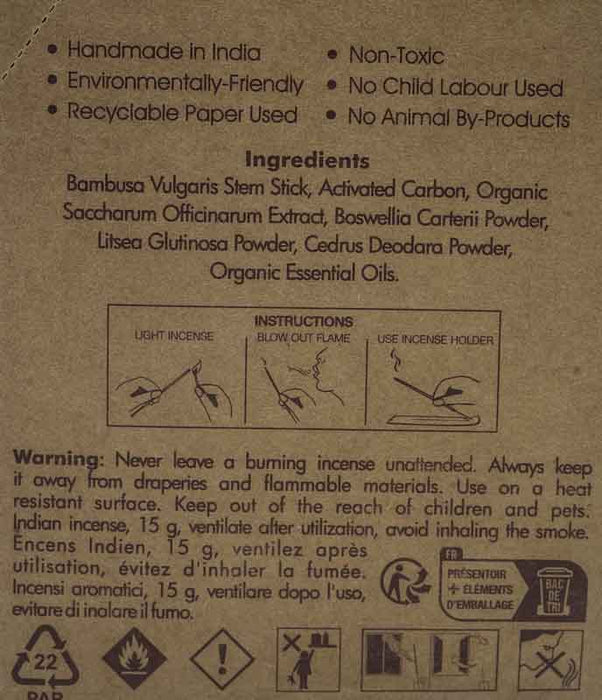 Räucherstäbchen (12er Packung) - ORGANIC Sandalwood (Sandelholz)