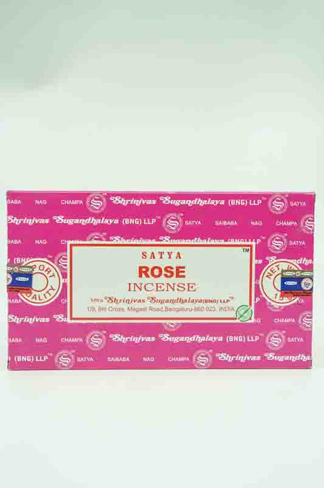 Bâtons d'encens (paquet de 12) - SATYA Rose 15 gr.