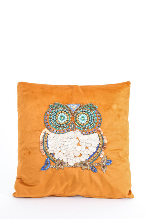 Decorative cushion owl rust 45x45 cm