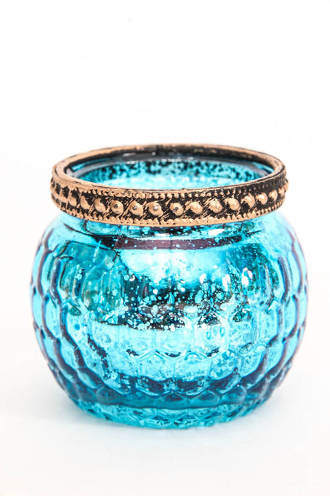 Lantern turquoise blue 6.5x6.5x5.5 cm