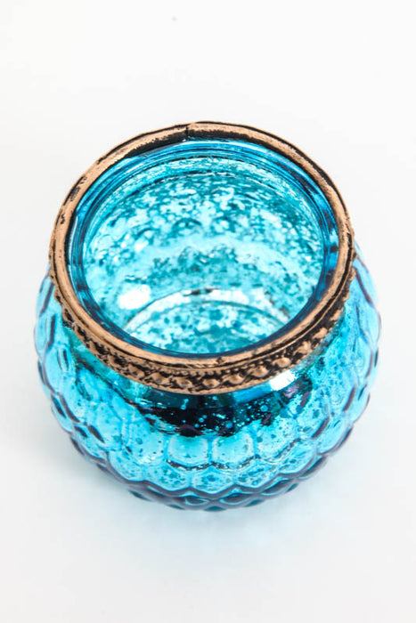 Lantern turquoise blue 6.5x6.5x5.5 cm