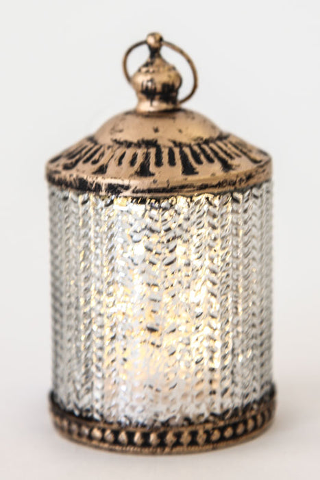 Lantern silver-colored 6.5x6.5x11.5 cm