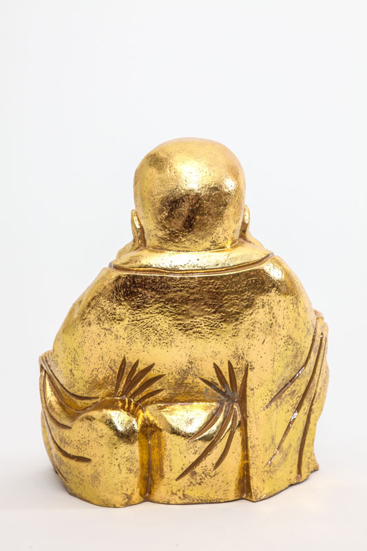 Happy Buddha goldfarben 35 cm