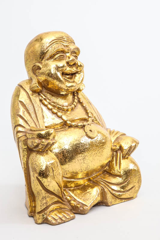 Happy Buddha goldfarben 35 cm