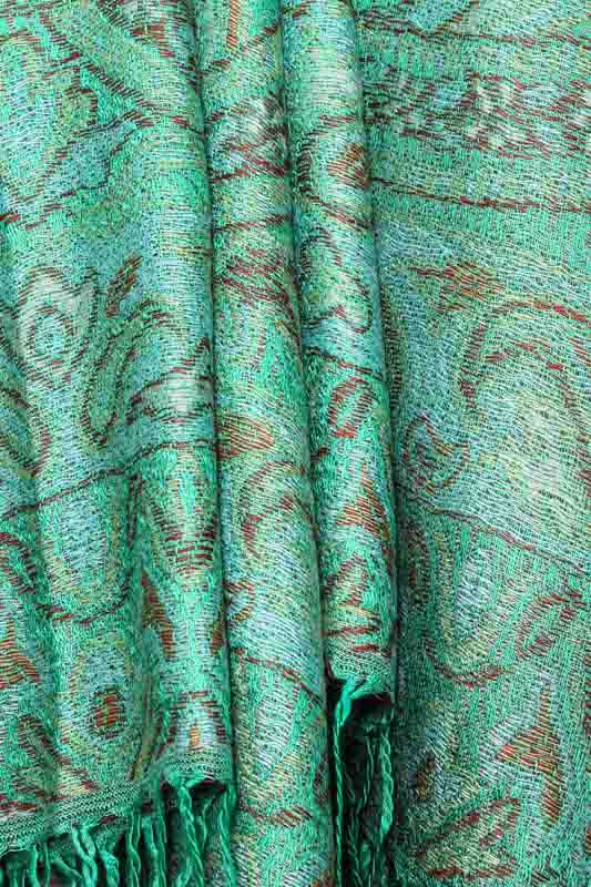 Schal Viskose/Baumwolle grün gemustert 70 x 170 cm online kaufen bei Cachet  - Cachet
