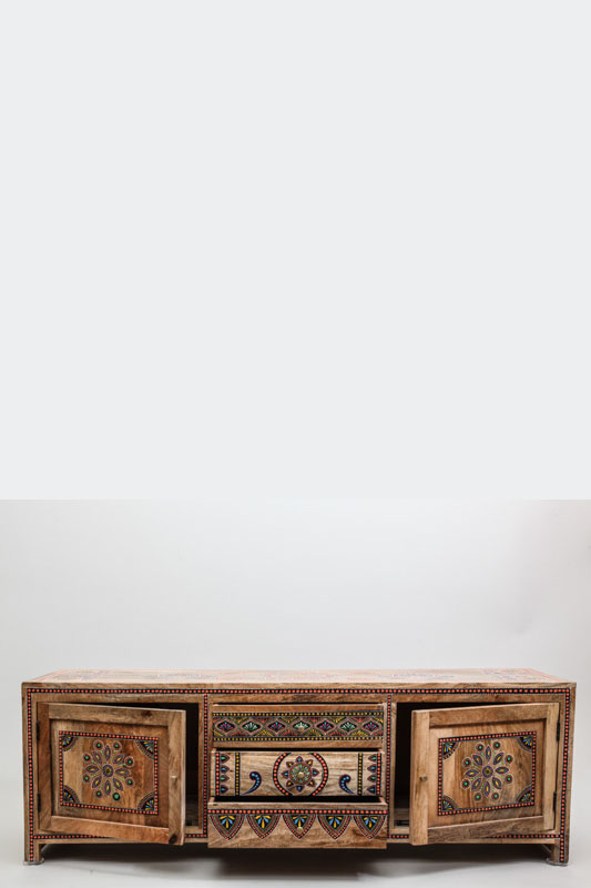 Sideboard Henna bemalt 2 Türen 3 Schubladen 148 x 40 x 50 cm