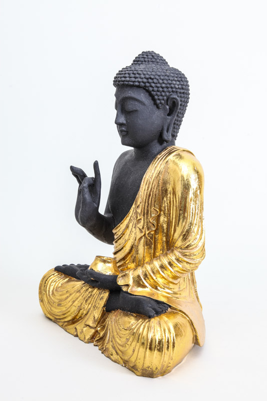 Buddha Lotussitz schwarz goldfarben 40 cm